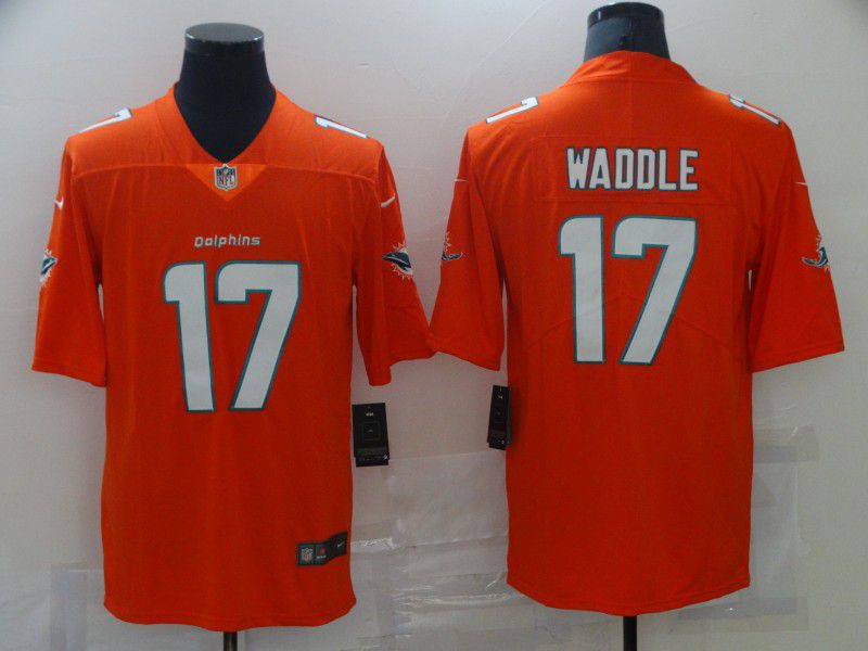 Men Miami Dolphins #17 Waddle Orange Nike Vapor Untouchable Limited 2021 NFL Jersey